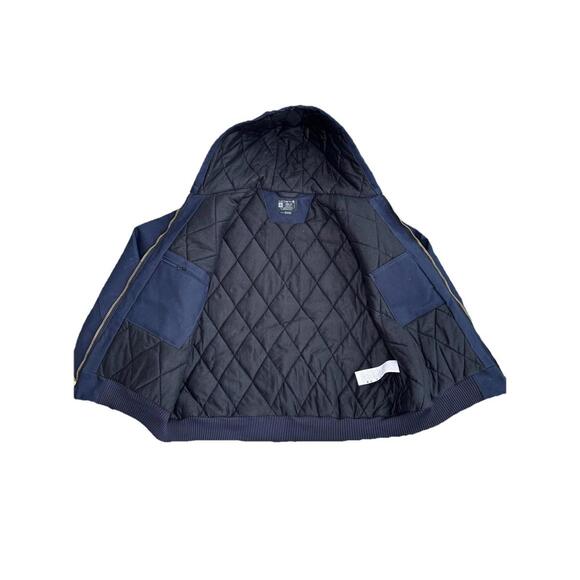 Carhartt Hooded Quilted Jacket Chore Coat Mens XL Dark Navy Vintage USA J0140 - Picture 2 of 6